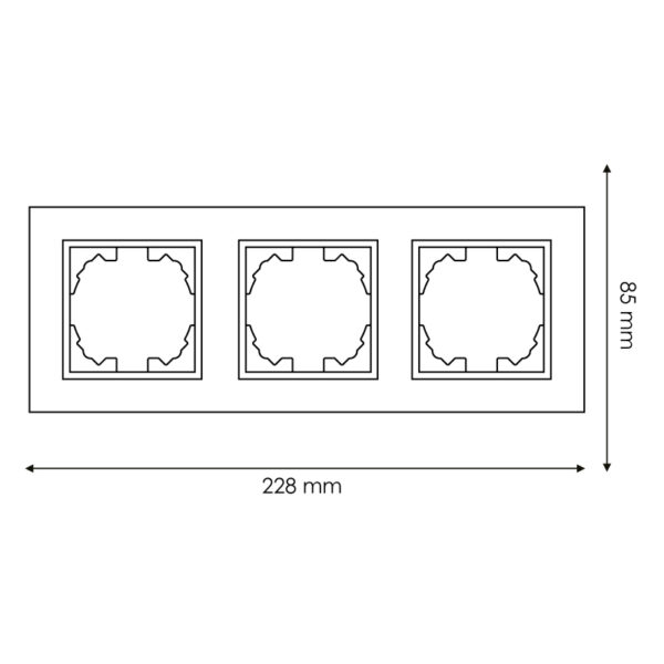 Cadre en verre pour 3 modules - FB Noir - Ledme - FB-50-B – Image 2
