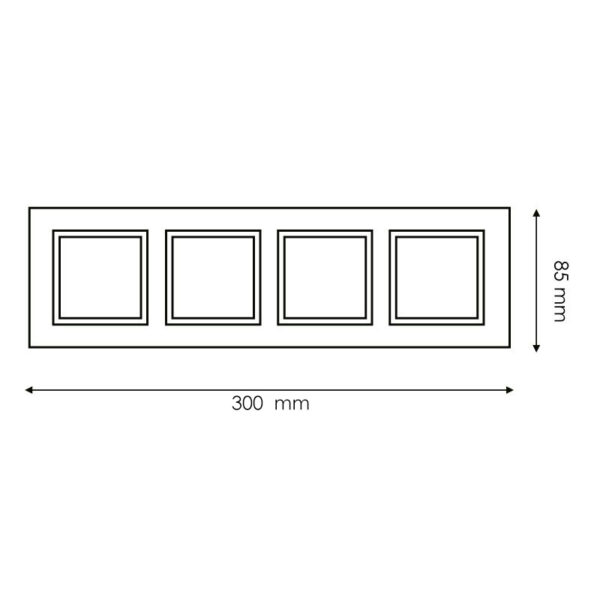 Cadre en verre pour 4 modules - FB Noir - Ledme - FB-51-B – Image 2