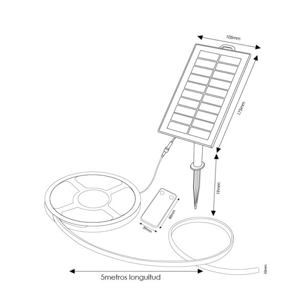 Pack Tira de Led Solaire Smd2835 300L Multicolore - 5 Métros - Ledme - LM2425 – Image 2