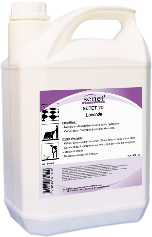 Detergent 2 d senet parfum au choix le bidon de 5 litres ( lavande, fraise, citron vert, ambiance, floral) - HYDRACHIM - Détergents sol – Image 4