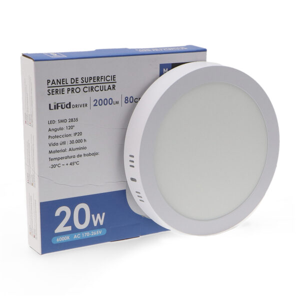 Panneau de Surface Circulaire Série Pro 20W 4000K - Ledme - GA5644 – Image 3