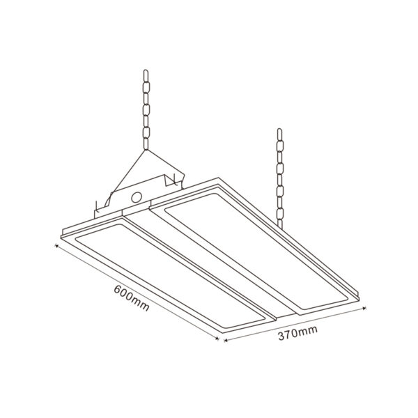 Led Space Linear High Bay 400W 1-10V sans scintillement 4000K - Ledme - GA6795 – Image 2