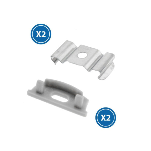 Pack 2 Chevilles et 2 agrafes pour Profil LM3737 - Ledme - LM3737A