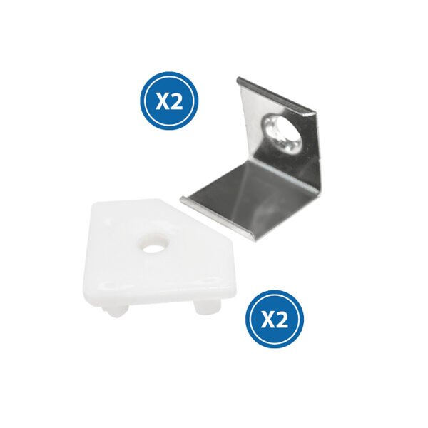 Pack 2 Tapones et 2 Grapas pour Perfil LM3728 - Ledme - LM3728A