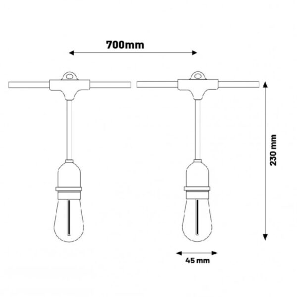 Guirnalda Led Solaire 3W de 10 bombillas E27 Extérieur IP65 - RGB - Ledme - LM8959 – Image 2