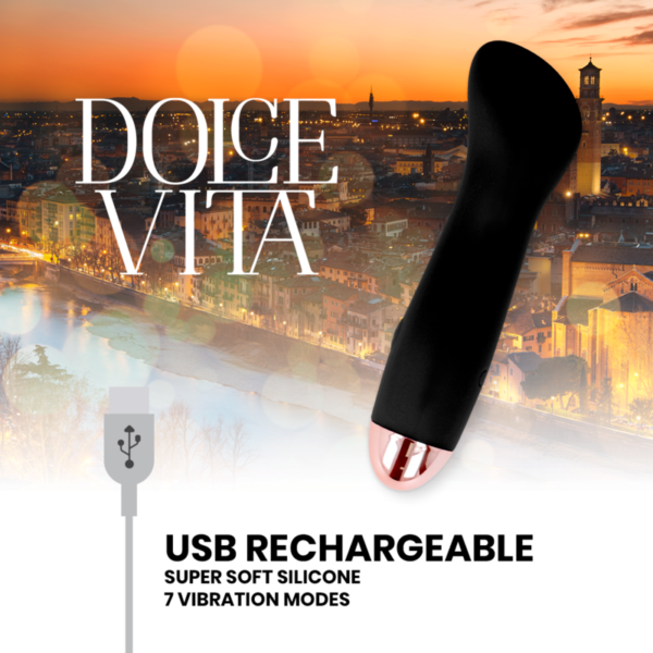 DOLCE VITA - VIBRATEUR RECHARGEABLE ONE NOIR 7 VITESSES - – Image 5
