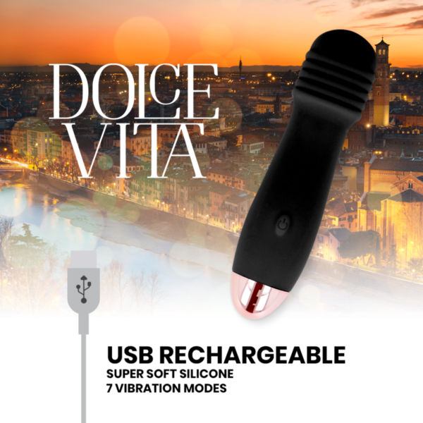 DOLCE VITA - VIBRATEUR RECHARGEABLE TROIS NOIR 7 VITESSES - – Image 4