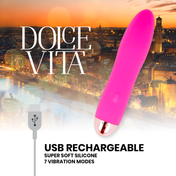 DOLCE VITA - VIBRATEUR RECHARGEABLE QUATRE ROSE 7 VITESSES - – Image 4