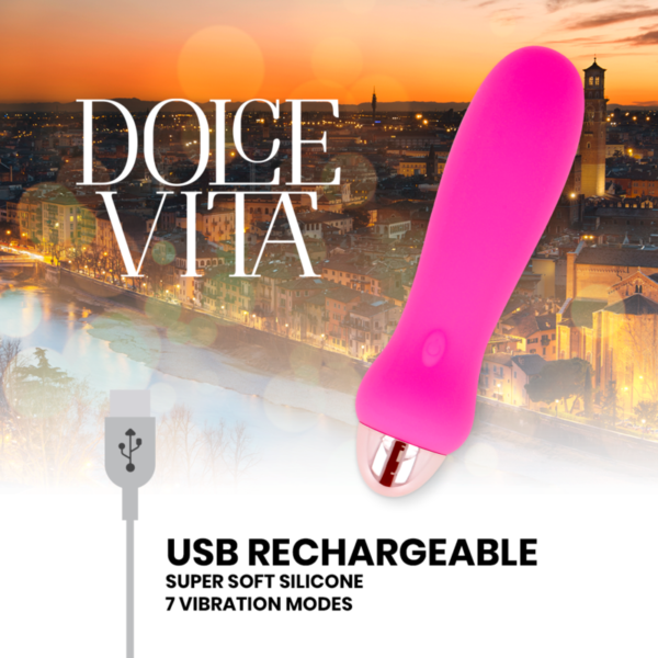 DOLCE VITA - VIBRATEUR RECHARGEABLE CINQ ROSE 7 VITESSES - – Image 4