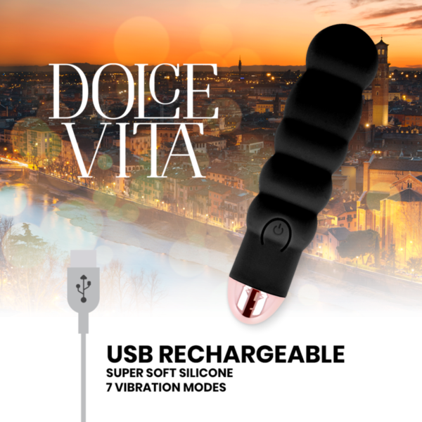 DOLCE VITA - VIBRATEUR RECHARGEABLE SIX NOIR 7 VITESSES - – Image 4