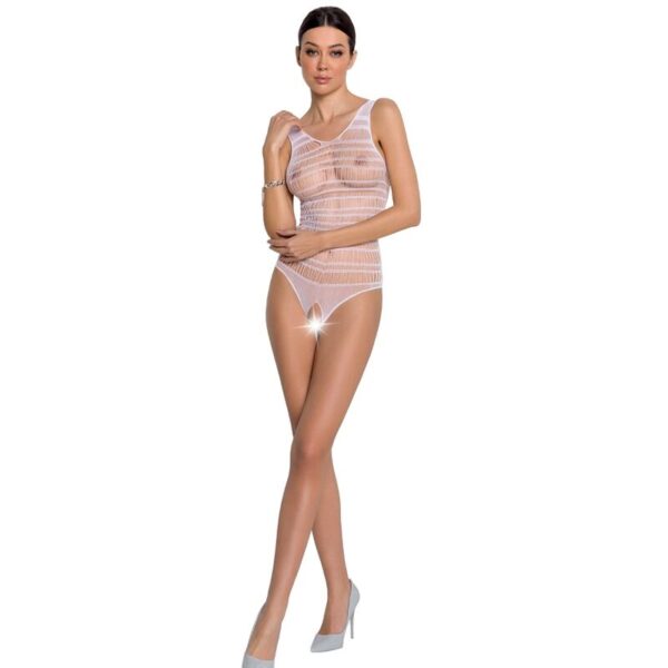 PASSION - FEMME BS086 BODYSTOCKING BLANC TAILLE UNIQUE -
