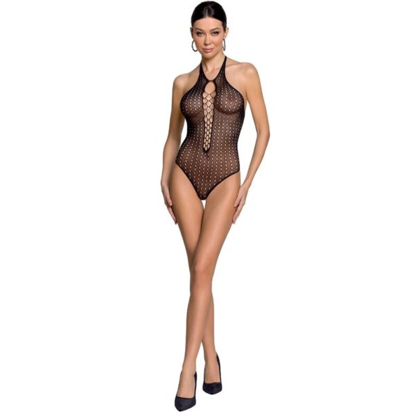 PASSION - FEMME BS088 BODYSTOCKING NOIR TAILLE UNIQUE -