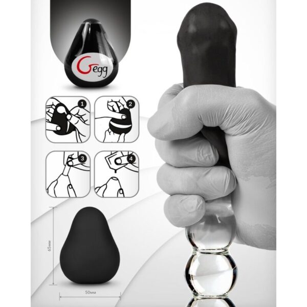 G-VIBE - OEUF MASTURBATEUR TEXTURÉ RÉUTILISABLE NOIR - – Image 4