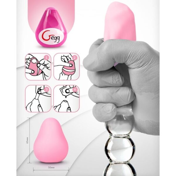 G-VIBE - MASTURBATEUR TEXTURÉ RÉUTILISABLE OEUF ROSE - – Image 4