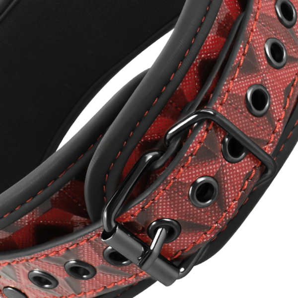 BEGME - COLLIER EN CUIR VÉGAN PREMIUM ÉDITION ROUGE AVEC DOUBLURE EN NÉOPRÈNE - – Image 5