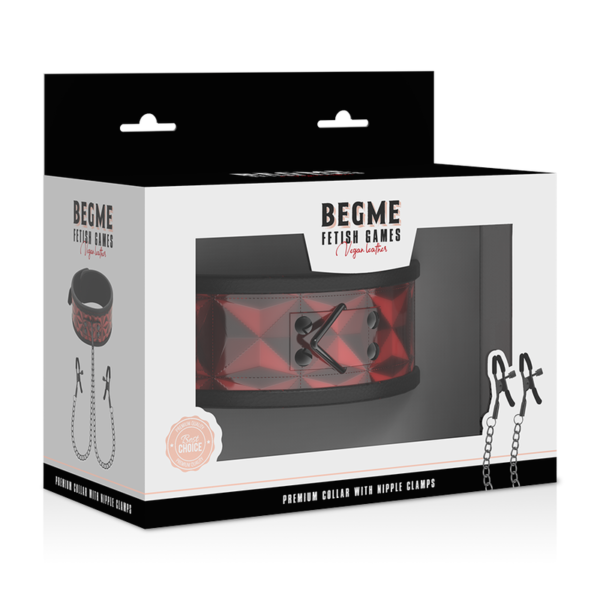 BEGME - COLLIER ÉDITION ROUGE AVEC PINCES  TÉLÉMON AVEC DOUBLURE EN NÉOPRÈNE - – Image 7