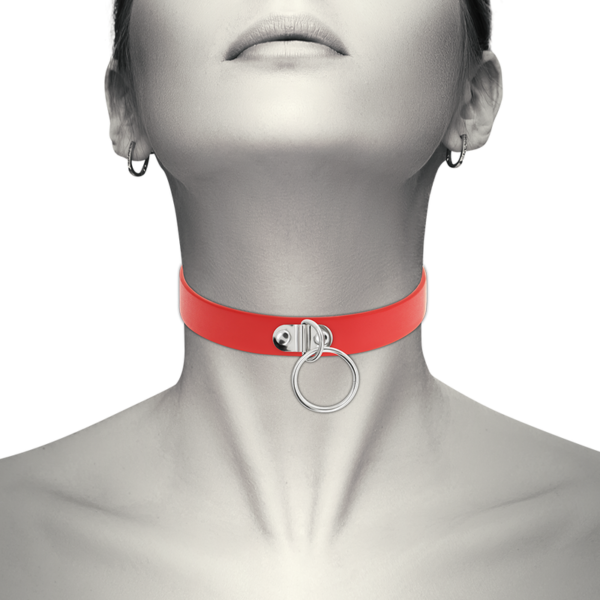 COQUETTE - CHIC DESIRE COLLIER CUIR VEGAN ROUGE FEMME ACCESSOIRE FÉTICHE -