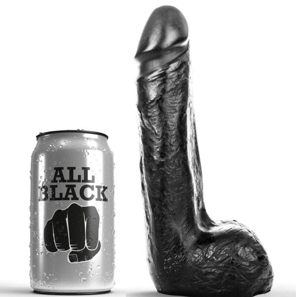 ALL BLACK - GODE RÉALISTE NOIR DOUX 20 CM -