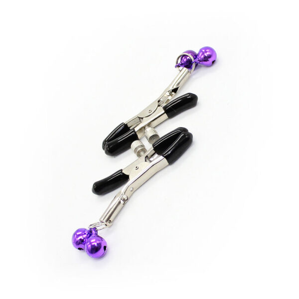 OHMAMA FETISH - Pinces à tétons AVEC CLOCHE LILAS - – Image 3