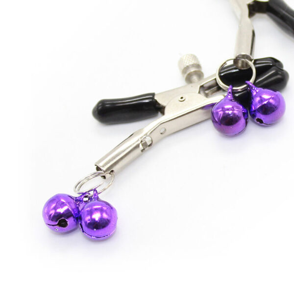 OHMAMA FETISH - Pinces à tétons AVEC CLOCHE LILAS - – Image 5