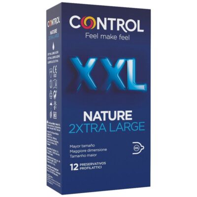 CONTROL - PRÉSERVATIFS NATURE 2XTRA GRANDS XXL - 12 UNITÉS -