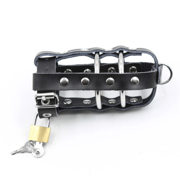 OHMAMA FETISH - ETUI EN CUIR AVEC ANNEAUX MÉTALLIQUES ET CADENAS - – Image 6
