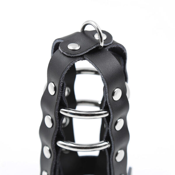 OHMAMA FETISH - ETUI EN CUIR AVEC ANNEAUX MÉTALLIQUES ET CADENAS - – Image 7