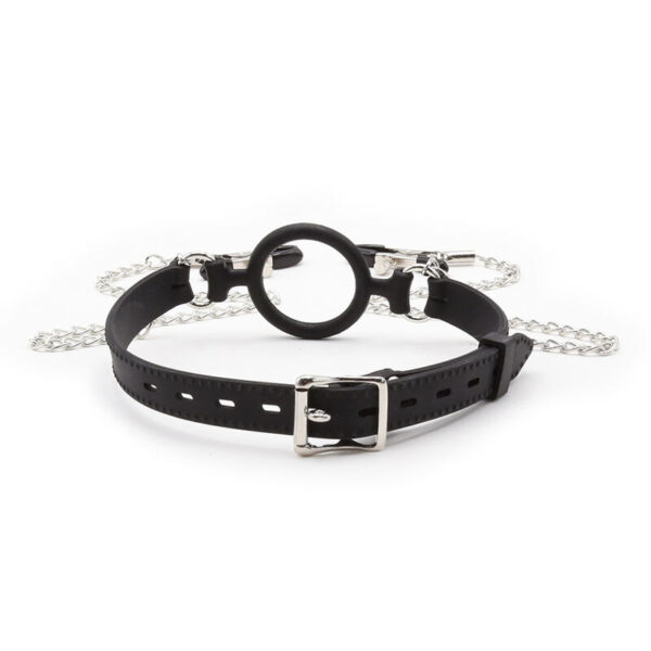 OHMAMA FETISH - RING GAG AVEC CHAÎNES ET PINCES À TÉLÉNOLS - – Image 3