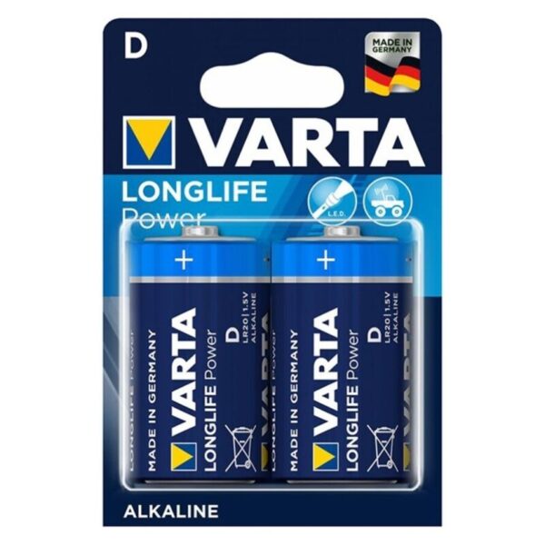 VARTA - LONGLIFE POWER PILE ALCALINE D LR20 2 UNITÉ -