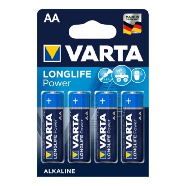 VARTA - PILE ALCALINE LONGLIFE POWER AA LR6 4 UNITÉ -