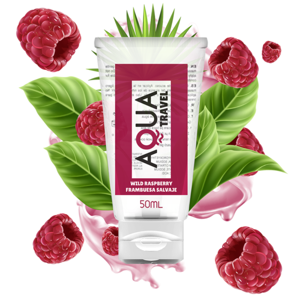 AQUA TRAVEL - LUBRIFIANT A BASE D''EAU SAVEUR FRAMBOISE SAUVAGE - 50 ML -