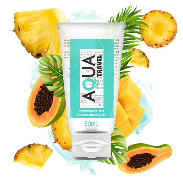 AQUA TRAVEL - SAVEUR LUBRIFIANT A BASE D''EAU FRUITS TROPICAUX - 50 ML -