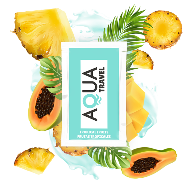 AQUA TRAVEL - LUBRIFIANT À BASE D'EAU SAVEUR FRUITS TROPICAUX 6 ML -