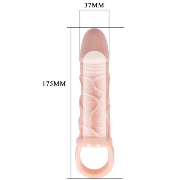BAILE - GAINE DEXTENSION DE PÉNIS AVEC SANGLE POUR TESTICULES 13,5 CM - – Image 3