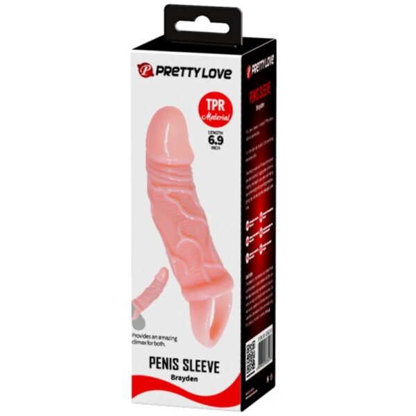 BAILE - GAINE DEXTENSION DE PÉNIS AVEC SANGLE POUR TESTICULES 13,5 CM - – Image 4