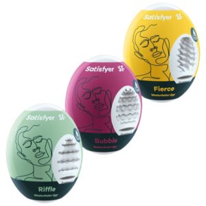 SATISFYER - 3 OEUFS MASTURBATEURS RIFFLE, BUBBLE & FIERCE -