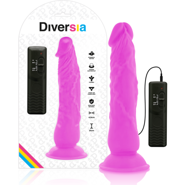 DIVERSIA - DILDO VIBRANT FLEXIBLE VIOLET 21 CM -O- 4.9 CM - – Image 4