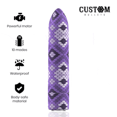 CUSTOM BULLETS - RECHARGEABLE SNAKE PURPLE MAGNETIC BULLET 10V -