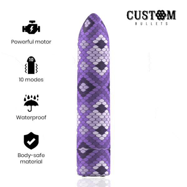 CUSTOM BULLETS - RECHARGEABLE SNAKE PURPLE MAGNETIC BULLET 10V -