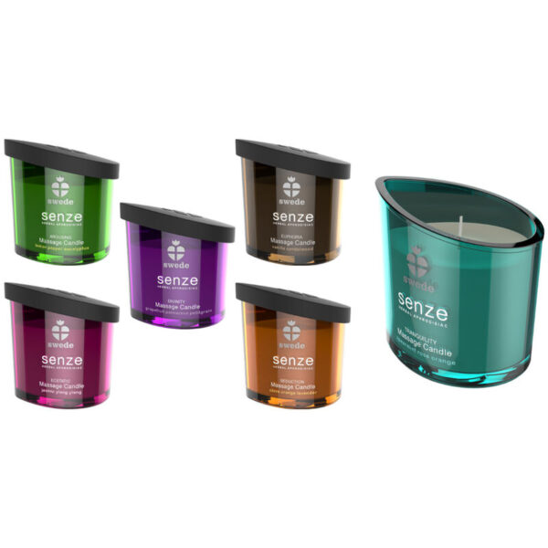 SWEDE - BOUGIE DE MASSAGE SWEEDE SENZE TRANQUILITY MENTHE VERTE, ROSE, ORANGE - – Image 2