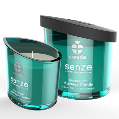 SWEDE - BOUGIE DE MASSAGE SWEEDE SENZE TRANQUILITY MENTHE VERTE, ROSE, ORANGE -
