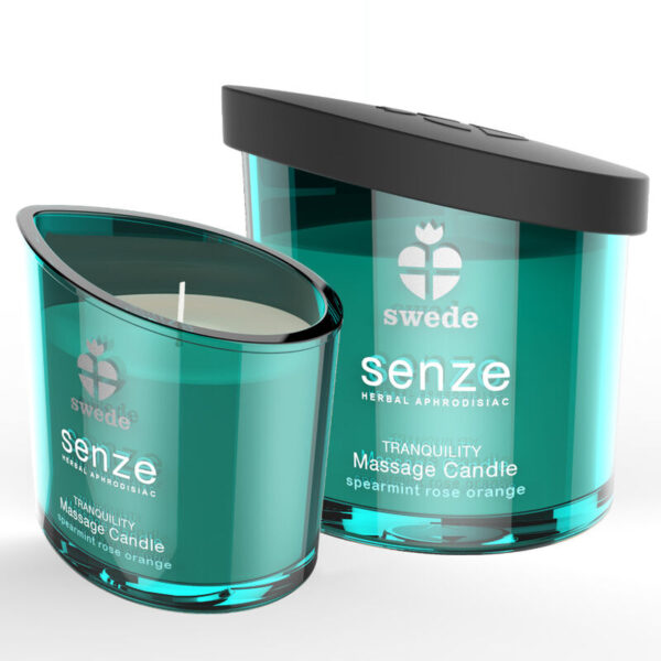SWEDE - BOUGIE DE MASSAGE SWEEDE SENZE TRANQUILITY MENTHE VERTE, ROSE, ORANGE -