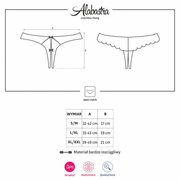 OBSESSIVE - CULOTTE ALABASTRA SEXY CROCHLESS BLANC L/XL - – Image 5