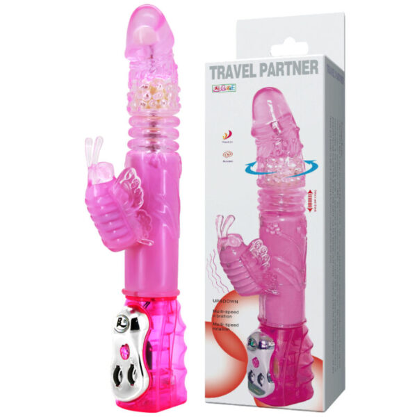 BAILE - PARTENAIRE DE VOYAGE ROTATEUR HAUT ET BAS LAPIN ROSE -