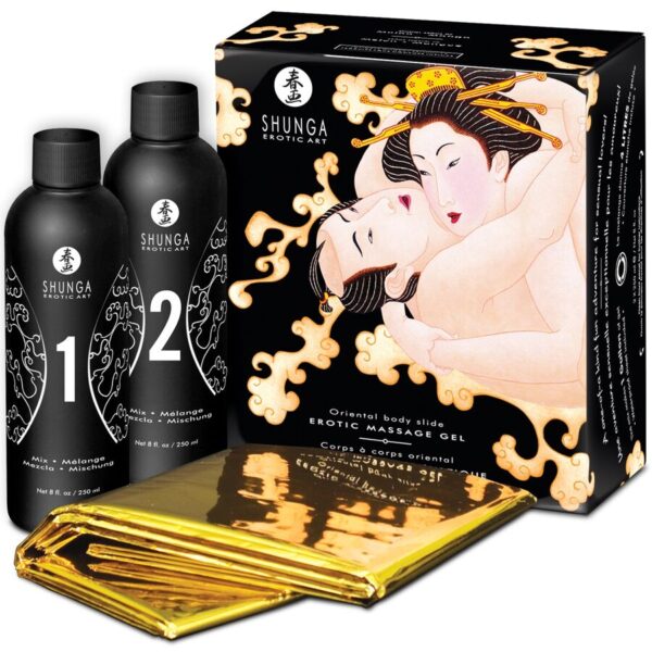 SHUNGA - GEL DE MASSAGE ÉROTIQUE CORPS À CORPS MELON MANGUE ORIENTAL -