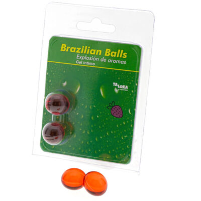 TALOKA - 2 BOULES BRÉSILIENNES GEL INTIME FRAISE -