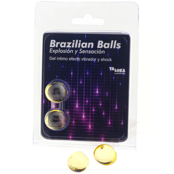 TALOKA - 2 BALLES BRÉSILIENNES VIBRANT & EFFET DE CHOC GEL EXCITANT -
