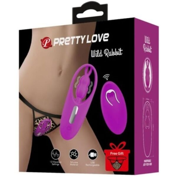 PRETTY LOVE - WILD RABBIT STIMULATEUR POUR CULOTTES AVEC TÉLÉCOMMANDE LILAS -