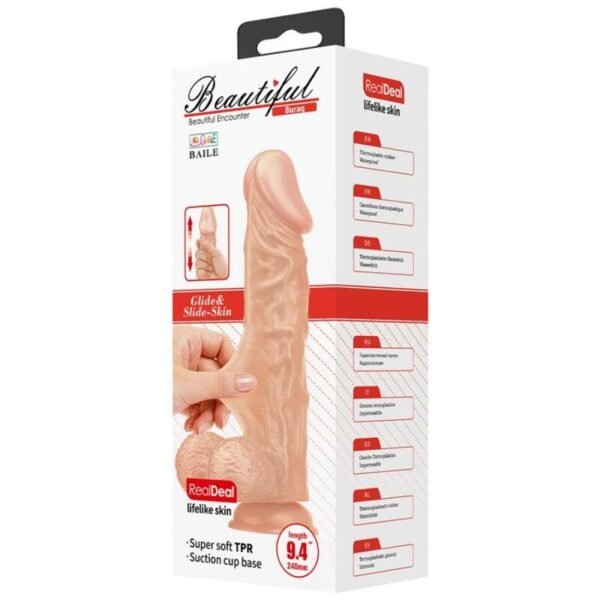 BAILE - BELLE RENCONTRE BURAQ GODE RÉALISTE FLEXIBLE 24 CM NATUREL - – Image 7