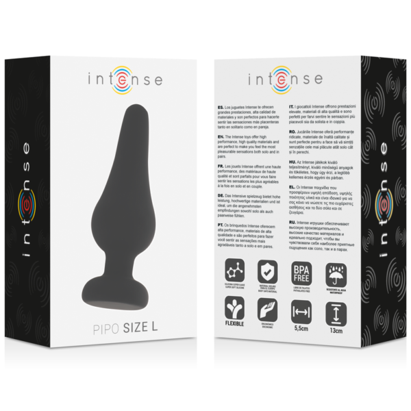 INTENSE - PLUG ANAL PIPO L SILICONE NOIR 13 CM - – Image 4